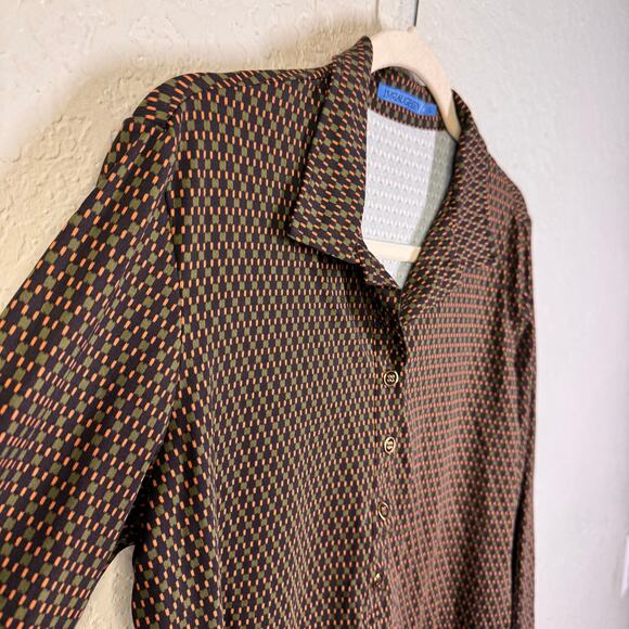 J. MCLAUGHLIN Shirt Large Catalina Cloth Brown Knit Court Polo 3/4 Sleeve 70's - Picture 7 of 13